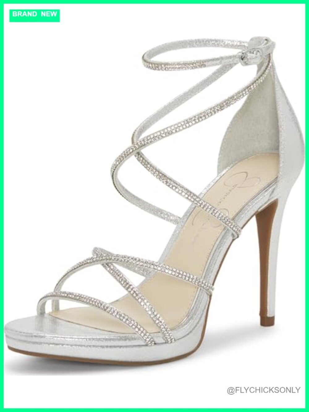 Strappy Crystal Stiletto Heel Sandals Open Toe Ankle Strap Formal